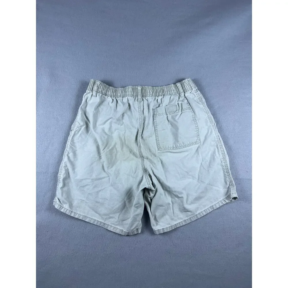 VINTAGE OP Ocean Pacific Tan Shorts Large Cotton Elastic Waist 90's